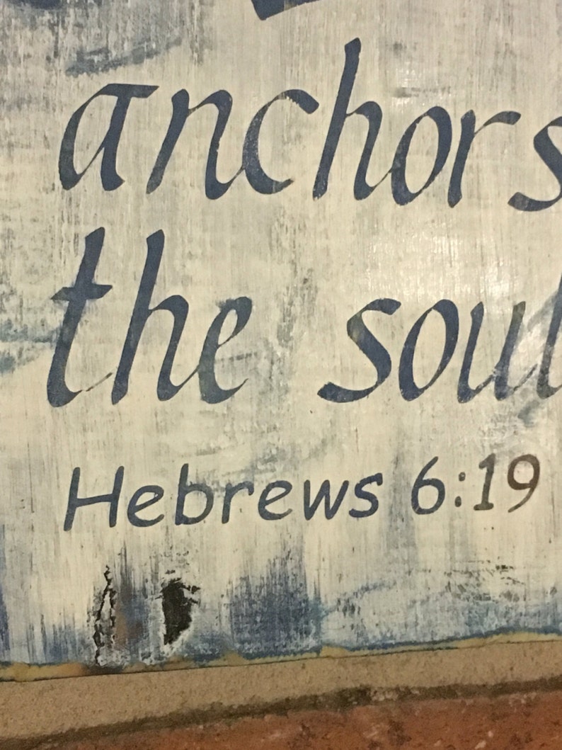 Hope anchors the soul Bible verse wood sign, 5x10 image 5