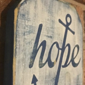 Hope anchors the soul Bible verse wood sign, 5x10 image 4