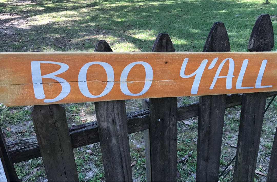 Boo Y'all Horizontal Wood Sign - Etsy