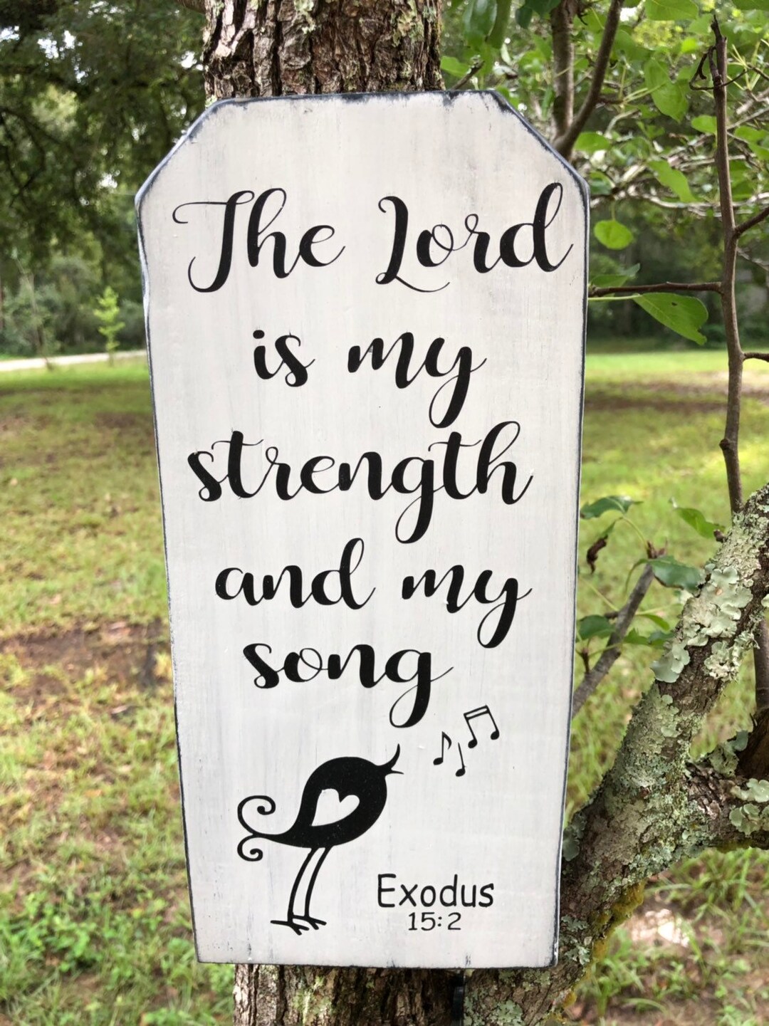 The Lord is My Strength and My Song Wood Sign 5” X 12” on 1/2” Wood ...