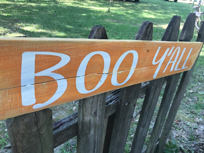 Boo Y'all Horizontal Wood Sign - Etsy