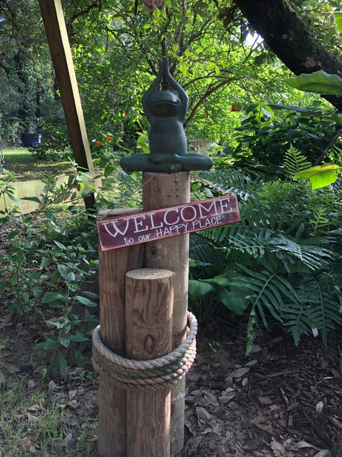 to Our Happy Place Painted Wood Sign Etsy