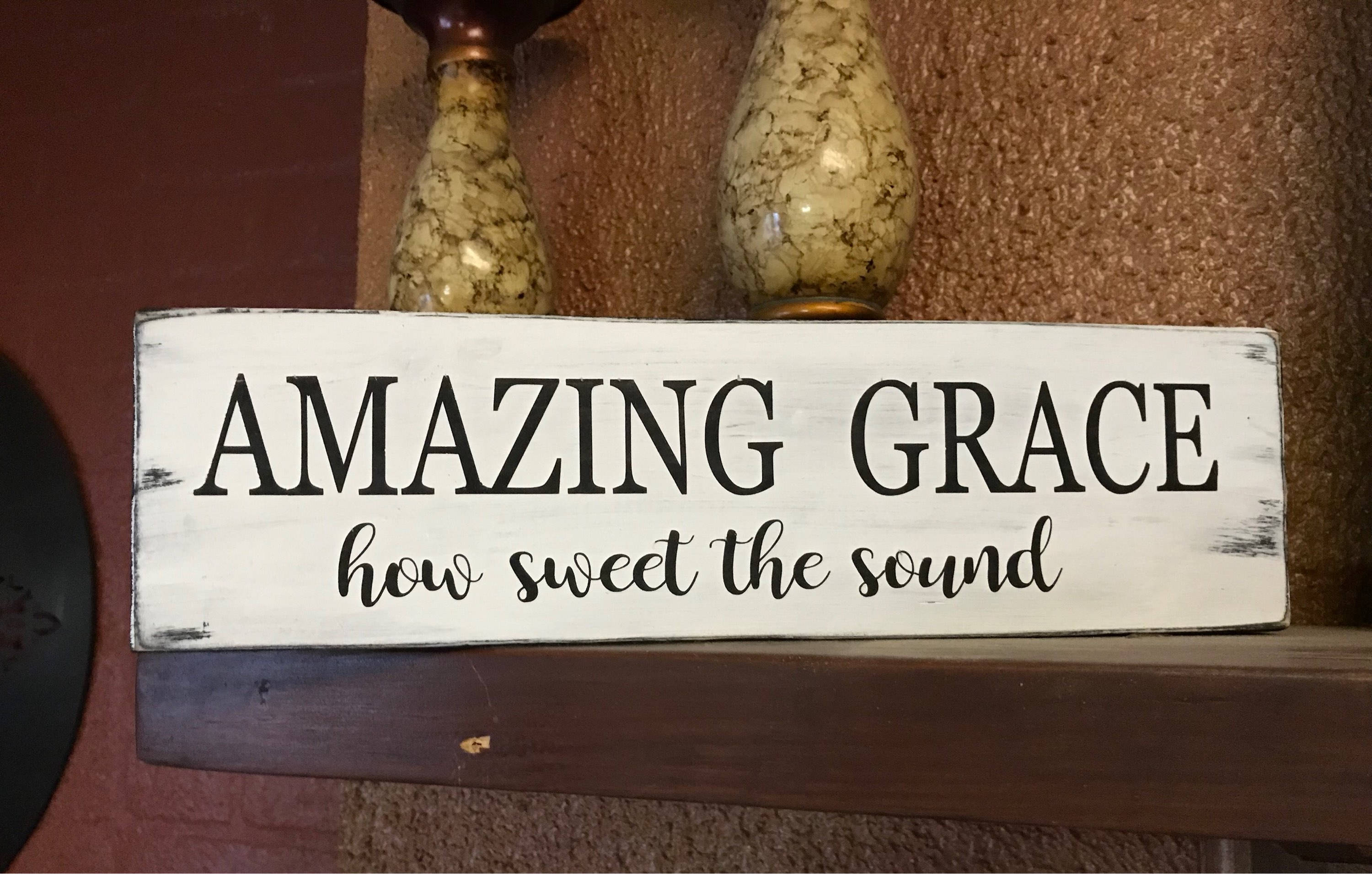 Amazing Grace Wood Sign Wall Décor - Schafer Art Studio