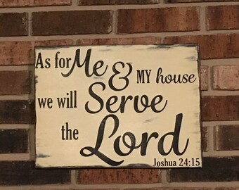 As for me and my house Bible scripture wood sign