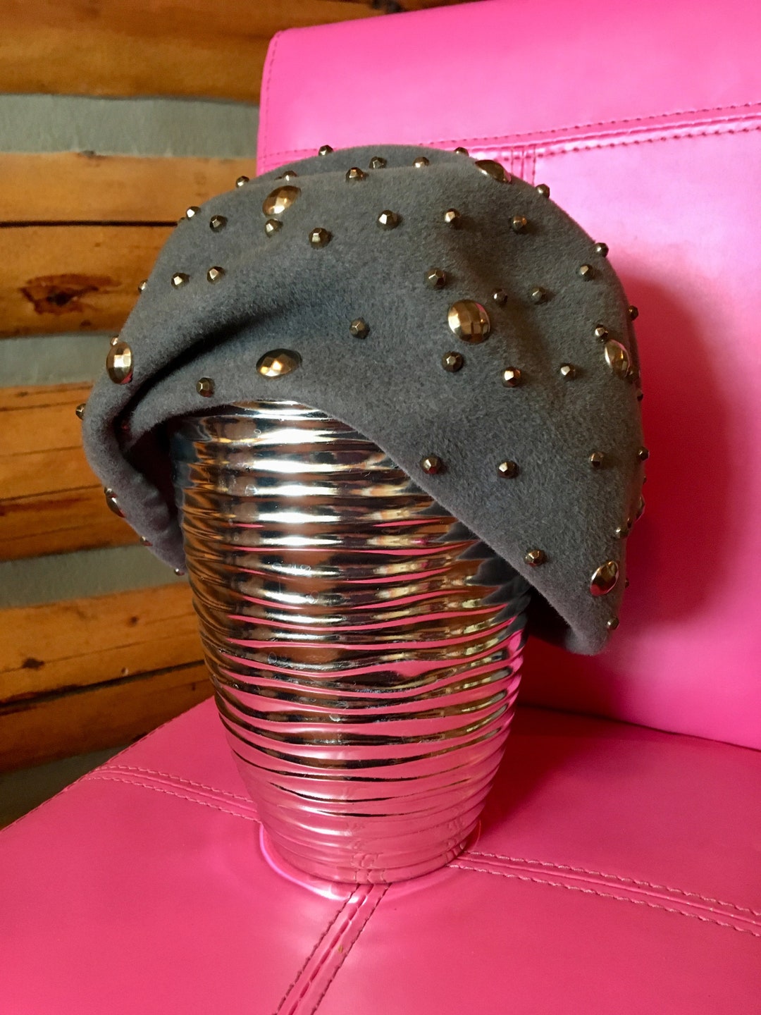 Vintage 1950’s Mouve Felt Hat By Veeda Louisa Lucy Hat 19” circumference small Vintage 1950 main image 3