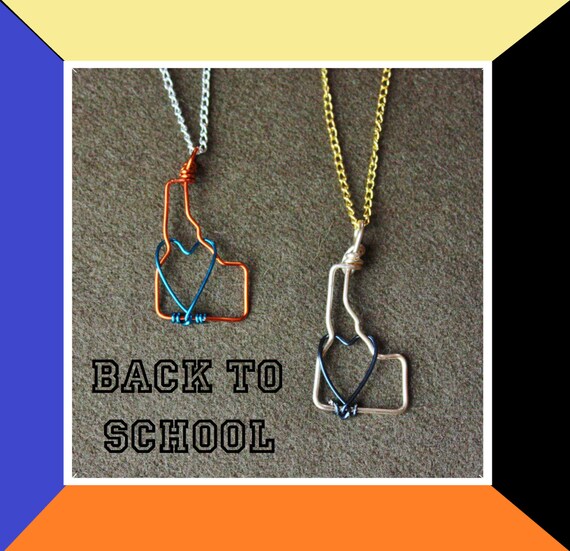 Idaho School Pride Necklace Orange And Blue Gold And Black Etsy