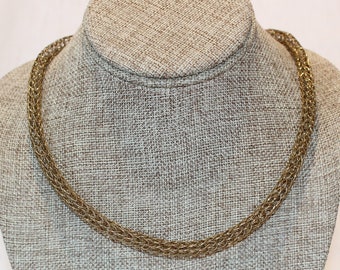 Red brass single-knit Viking Knit chain / Viking Knit chain/ Red Brass chain / Brass chain