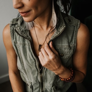 adjustable smoky quartz crystal necklace | boho beach necklace | costa collection