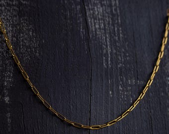 Collar de cadena con clip de papel relleno de oro de 18 quilates / cadena con clip de papel de oro grueso