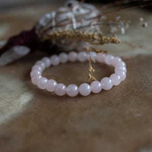 rose quartz beaded bracelet | heart chakra bracelet | 8mm gemstone meditation bracelets