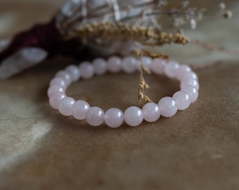 Kralenarmband rozenkwarts | armband hartchakra | Meditatiearmbanden met edelsteen van 8 mm