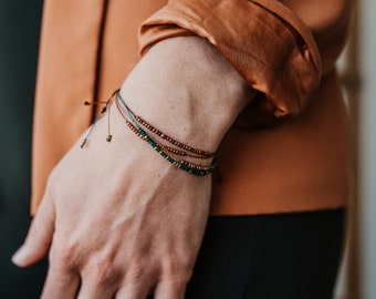 tiny beaded morse code bracelets | dainty stacking friendship bracelets