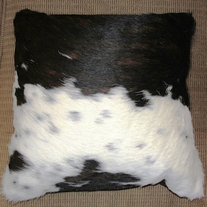 Western Ranch Pillow; 20&quot; x 20&quot; Leather Cowhide pillow