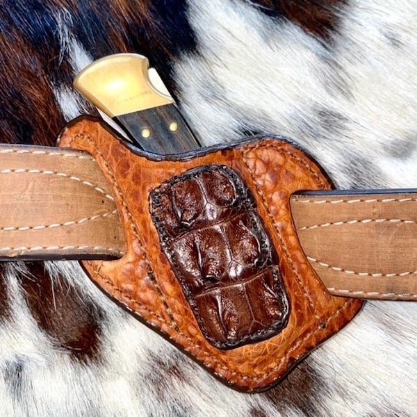 Bison/Croc Buck Knife Sheath