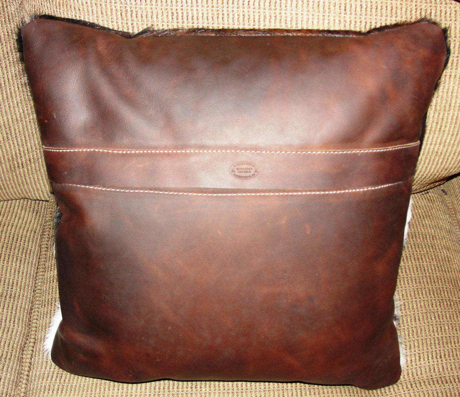 Western Ranch Pillow 20 X 20 Leather Cowhide Etsy UK