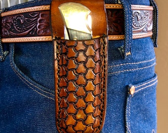 Buck Knife Sheath; #110/112 Basketweave