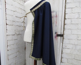 Formal One shoulder cape Wedding Musketeers cape wool blend few colours