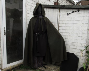 Renaissance cloak Hooded wool blend  many colours Re enactment Cape Handmade by maria