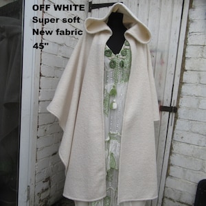 Ruana wrap Vegan wool, hooded cape faux wool, few colours, super soft thick fabric. One size, handmade by maria