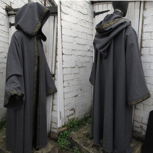 Wool Robe Cape Coat XL-2XL Gandalf Monk Medieval Ren Faire, Festival Cosplay costume Sorcerer, many colours