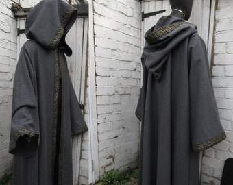 Robe en laine Cape, manteau moine Gandalf, fête médiévale de Ren, sorcier, costume de cosplay, nombreuses couleurs