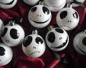 Nightmare Before Christmas baubles Jack Skellington winter white baubles Christmas tree home hand painted