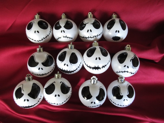 Jack Skellington white or iris baubles ornaments NIghtmare Before Christmas