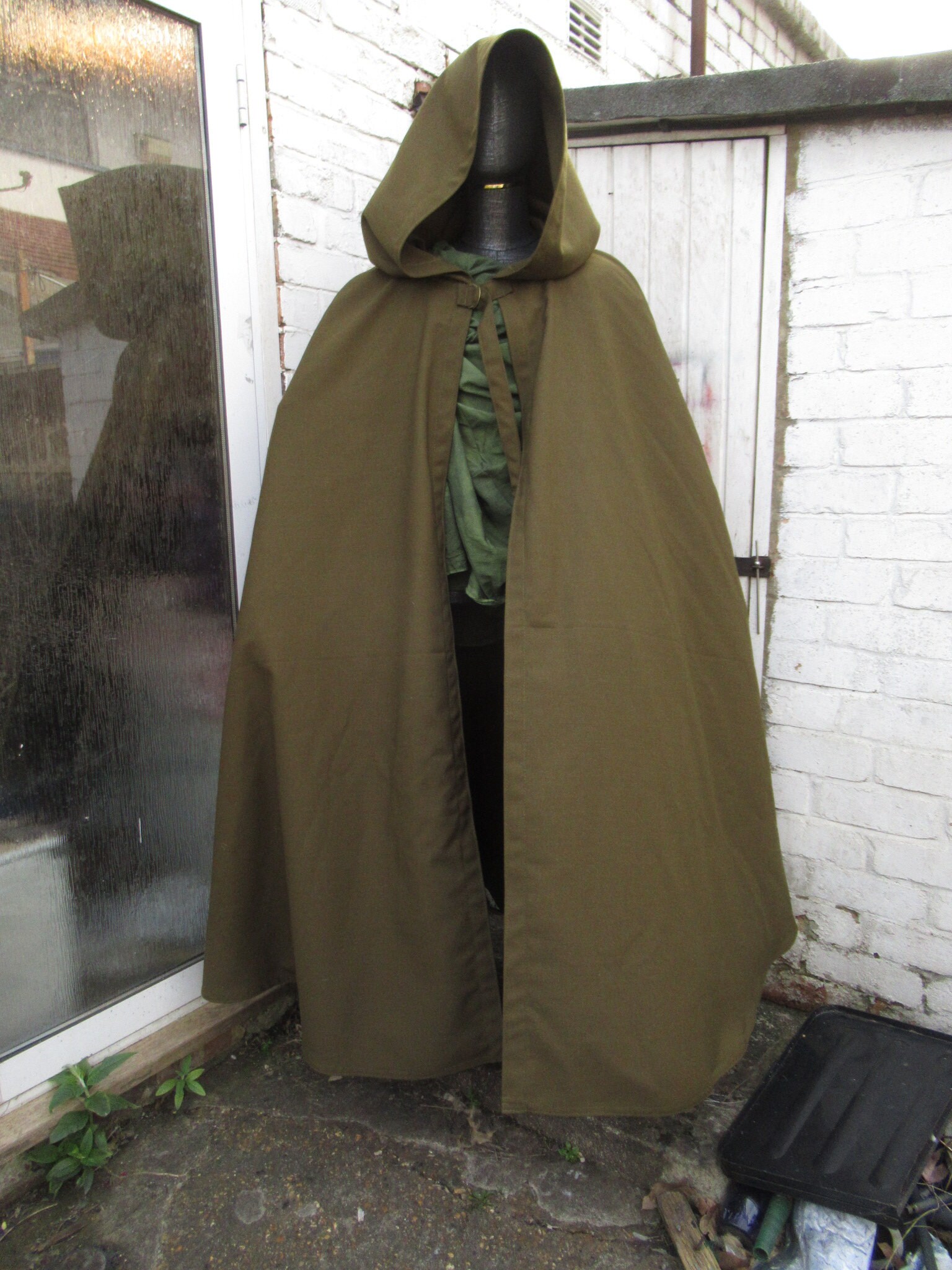 Waterproof hooded cloak warm soft shell olive navy black Etsy