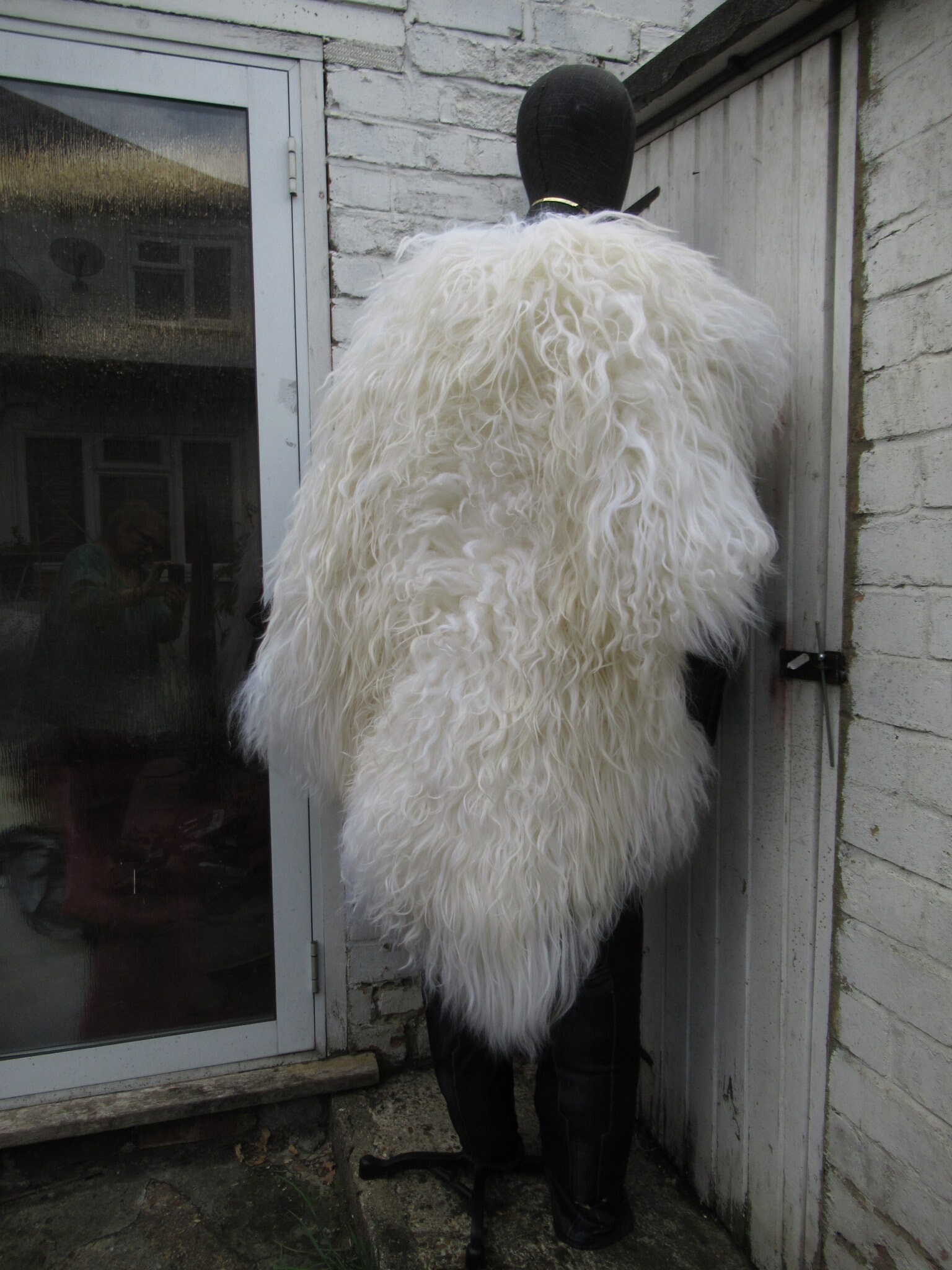 White Fur Cape Cosplay Barbarian White Bear Super Long Back Etsy