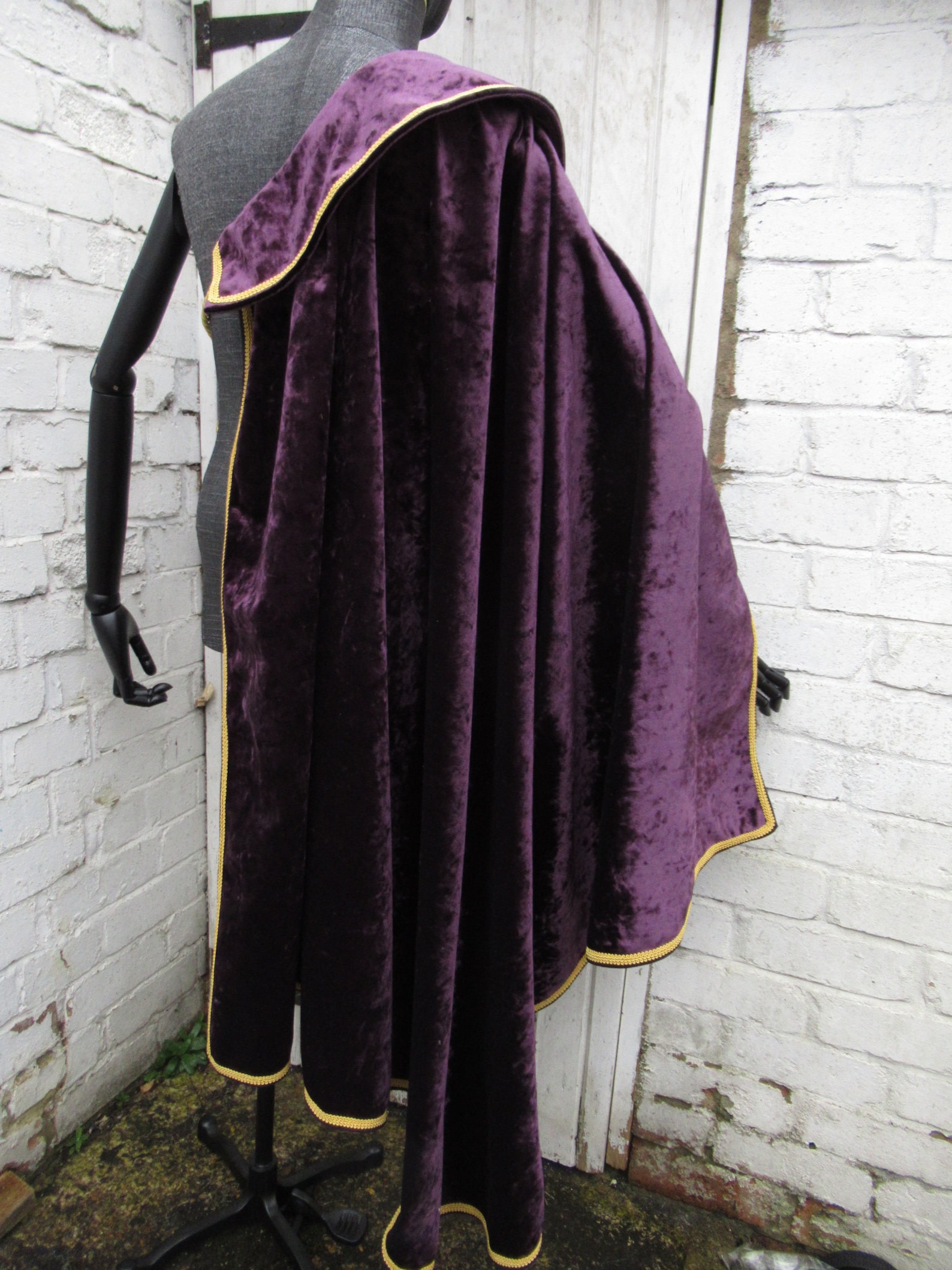 Medieval one shoulder cape with collar LARP cloak Etsy