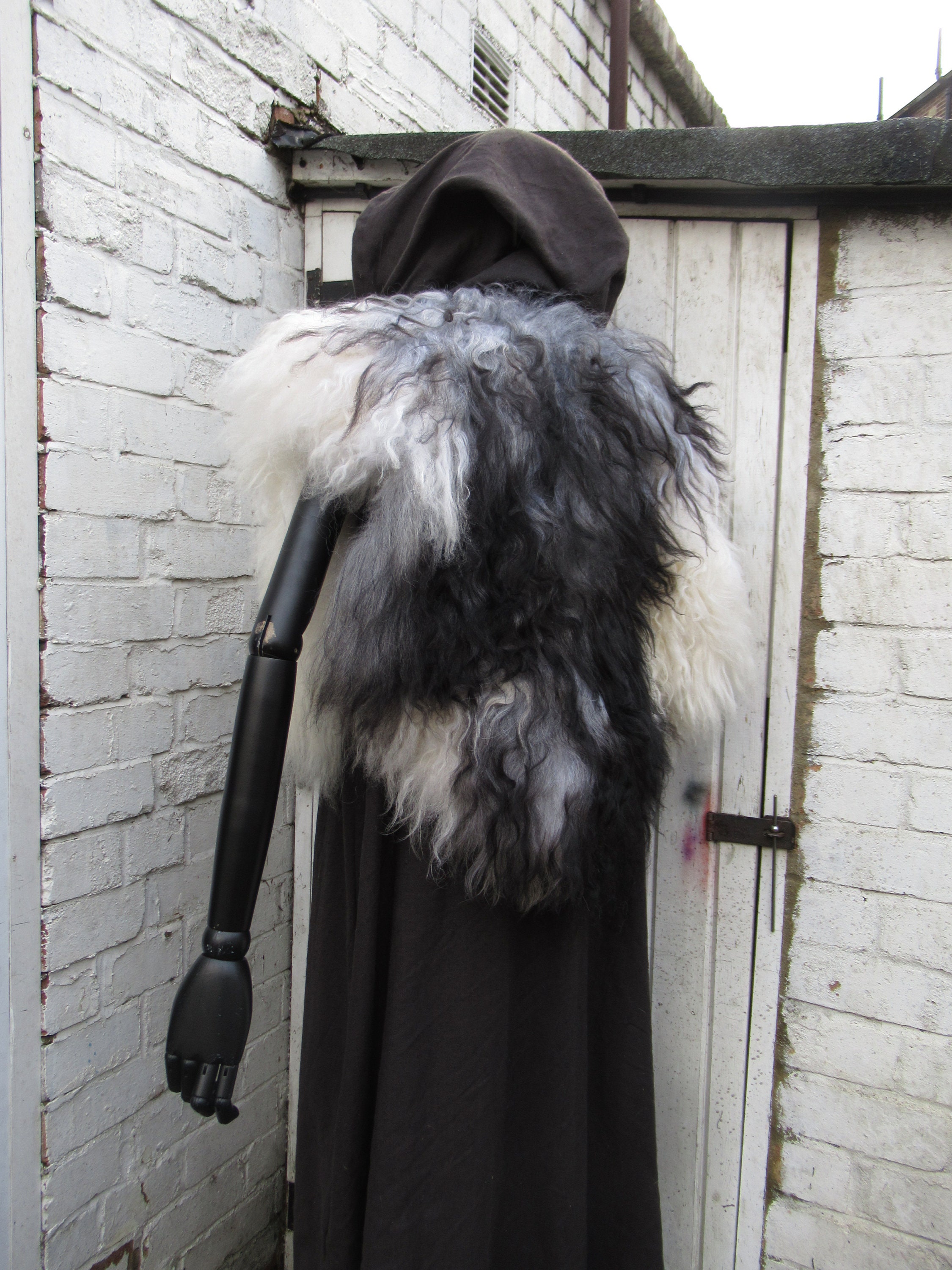 Viking Fur Mantle, Capelet, Medieval, Deluxe Faux Fur Choose Size