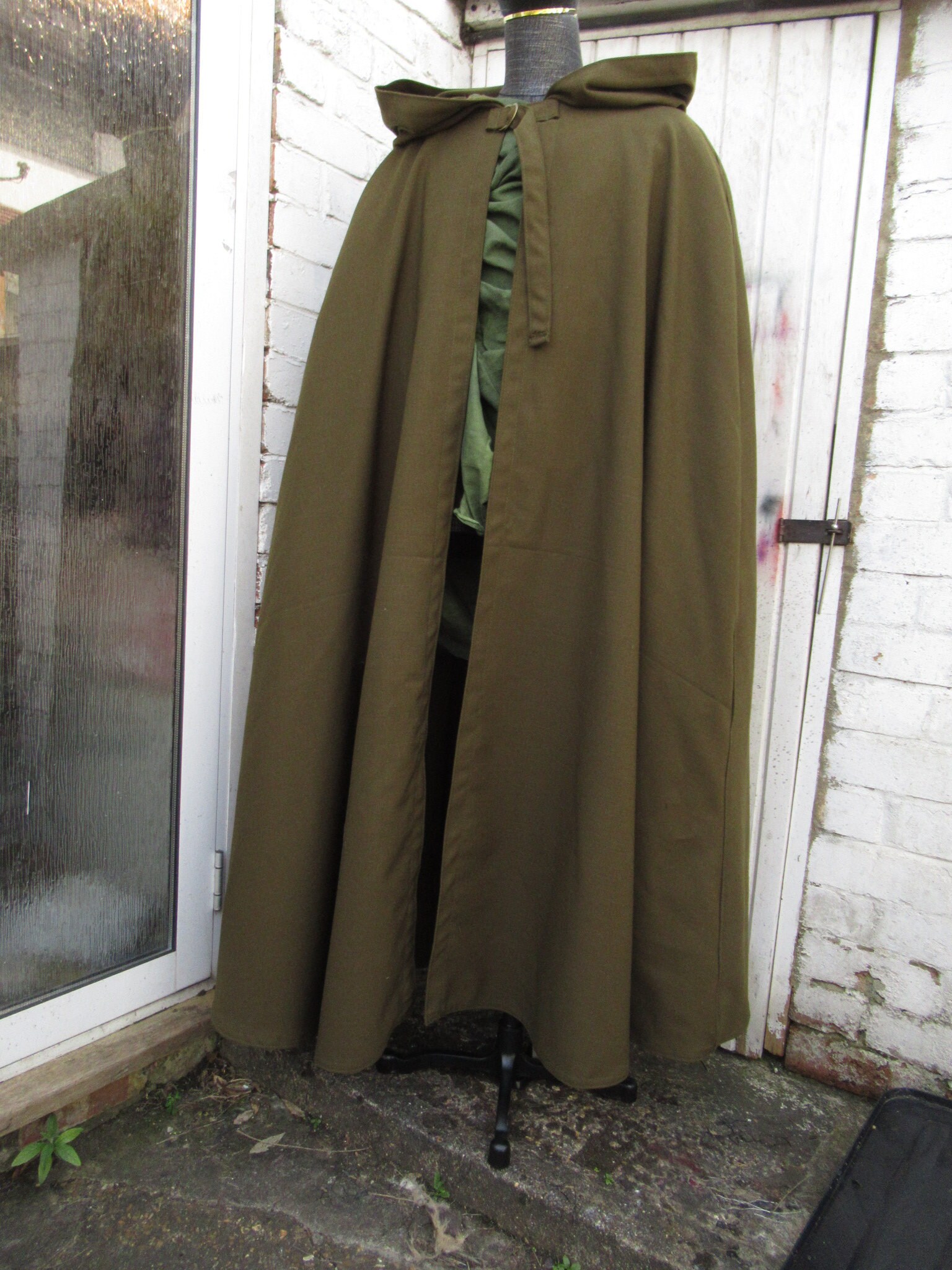 Waterproof hooded cloak warm soft shell olive navy black Etsy