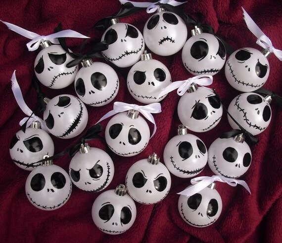 Jack Skellington white or iris baubles ornaments NIghtmare Before Christmas