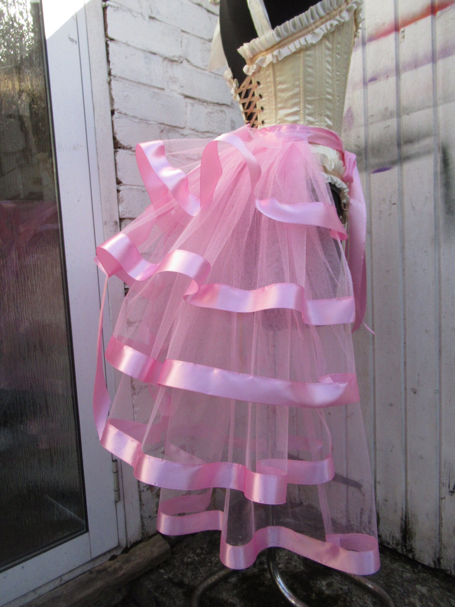 Light pink Tulle Bustle skirt Overskirt all colours Etsy