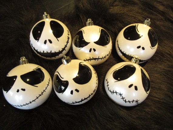 Jack Skellington white or iris baubles ornaments NIghtmare Before Christmas