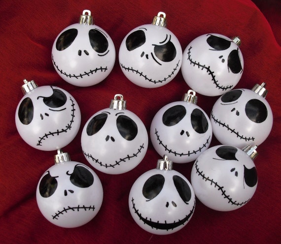 Jack Skellington white or iris baubles ornaments NIghtmare Before Christmas