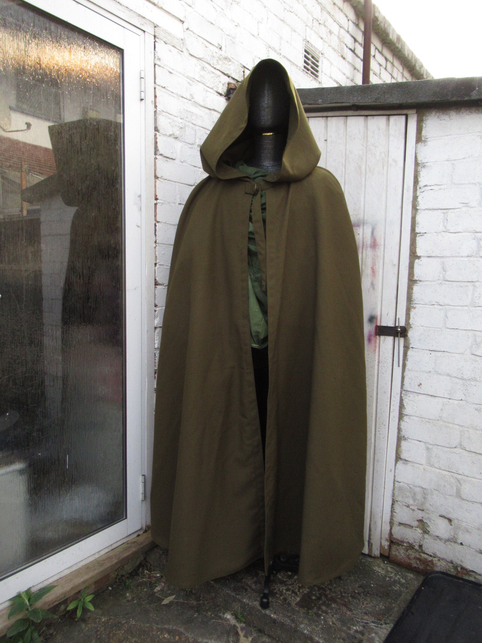 Waterproof hooded cloak warm soft shell olive navy black Etsy