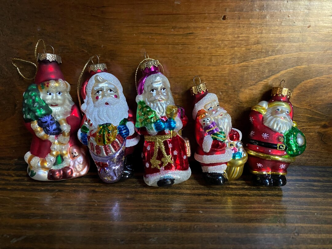 Glass Vintage Santa Ornament Lot of 5 Blown Glass Classic Christmas - Etsy
