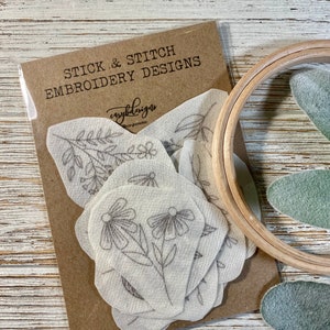 Stick and Stitch Embroidery Pattern Flowers