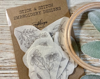 Stick and Stitch broderimönster blommor