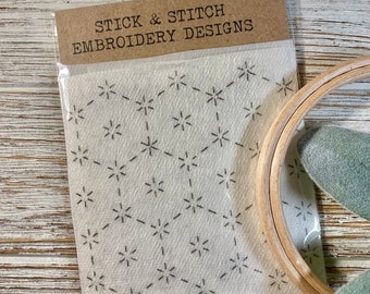 Wzór na haft Sashiko metodą „stick and stitch”
