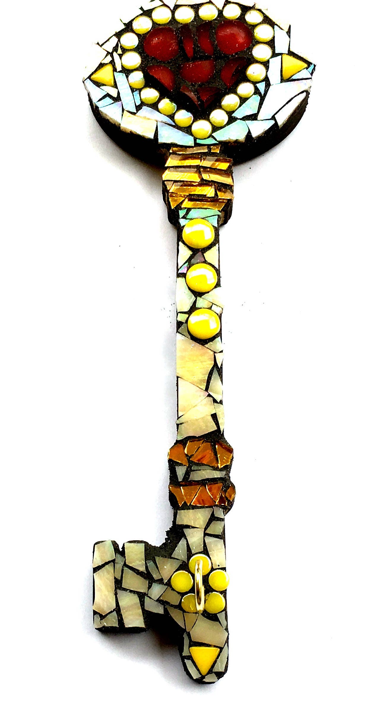 Mosaic Key Holder Gold Functional Artwork Mixed Media Art Etsy