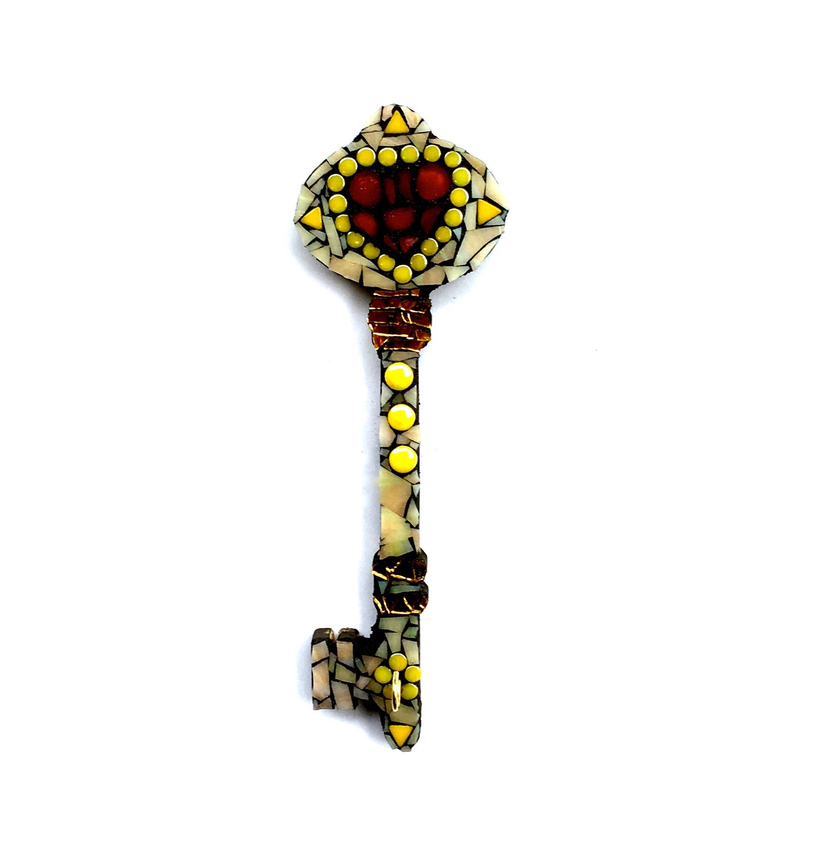 Mosaic Key Holder Gold Functional Artwork Mixed Media Art Etsy