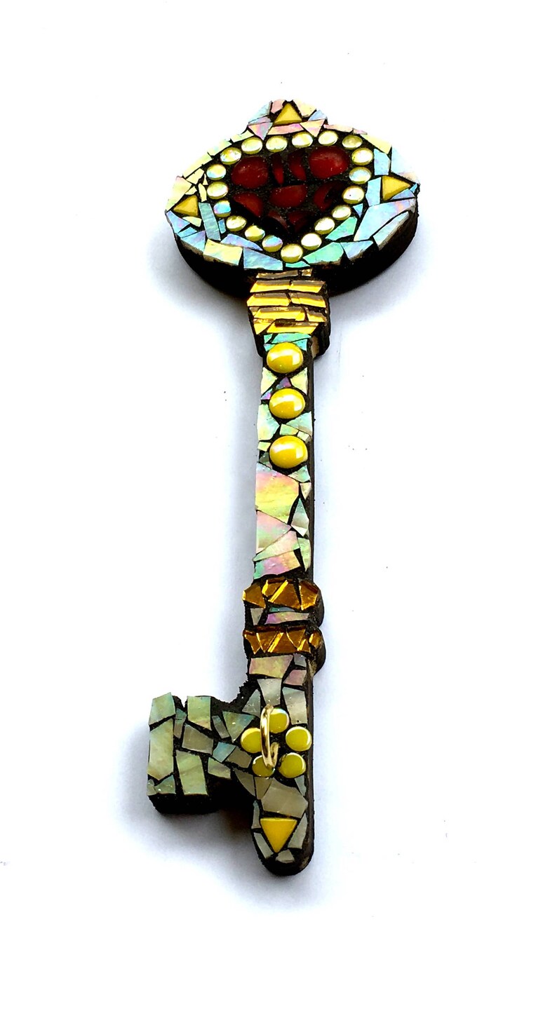 Mosaic Key Holder Gold Functional Artwork Mixed Media Art Etsy