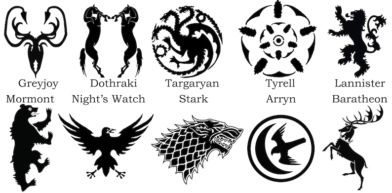 Game of Thrones House Sigil Decal StarkTargaryan Lannister | Etsy