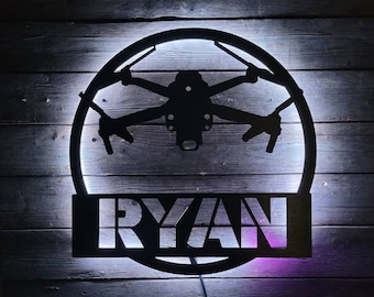 Custom DJI Drone LED Wall Sign. FPV, Cine whoop Personalized drone signage