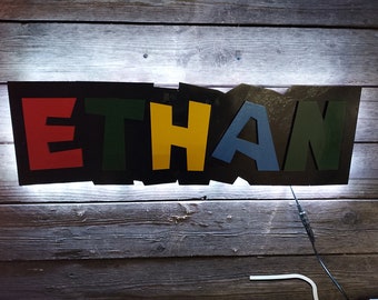 Super Mario Bros. LED Name Sign, Personalized Game Room Decor