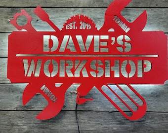 Custom LED Garage Sign, Personalized Workshop Decor