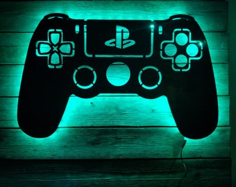 Playstation 4 Game Controller Backlit sign, Wall Art, Video Game Art, Gamer Gift Room Decor, PS1 PSX Ps2 Ps3 Ps4, Rgb Color Changing Led
