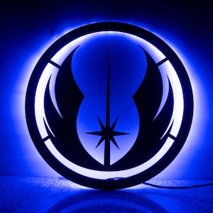 Star Wars, Jedi Rebel Order Logo. LED Back lit, Jedi Rebel Sign, Wall Art, Game Room Decor, Signs, Birthday Gift